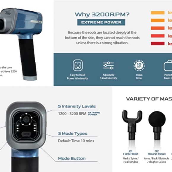 OSAKI OTAMIC MASSAGE WAVE GUN V - Professional Muscle Treatment NEW IN BOX - Picture 10 of 12